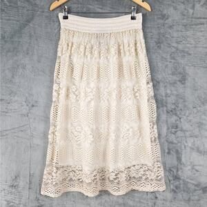 Womens Skirt‎ Small Boho Maxi Romantic Floral Lace Cottagecore Fairy Feminine